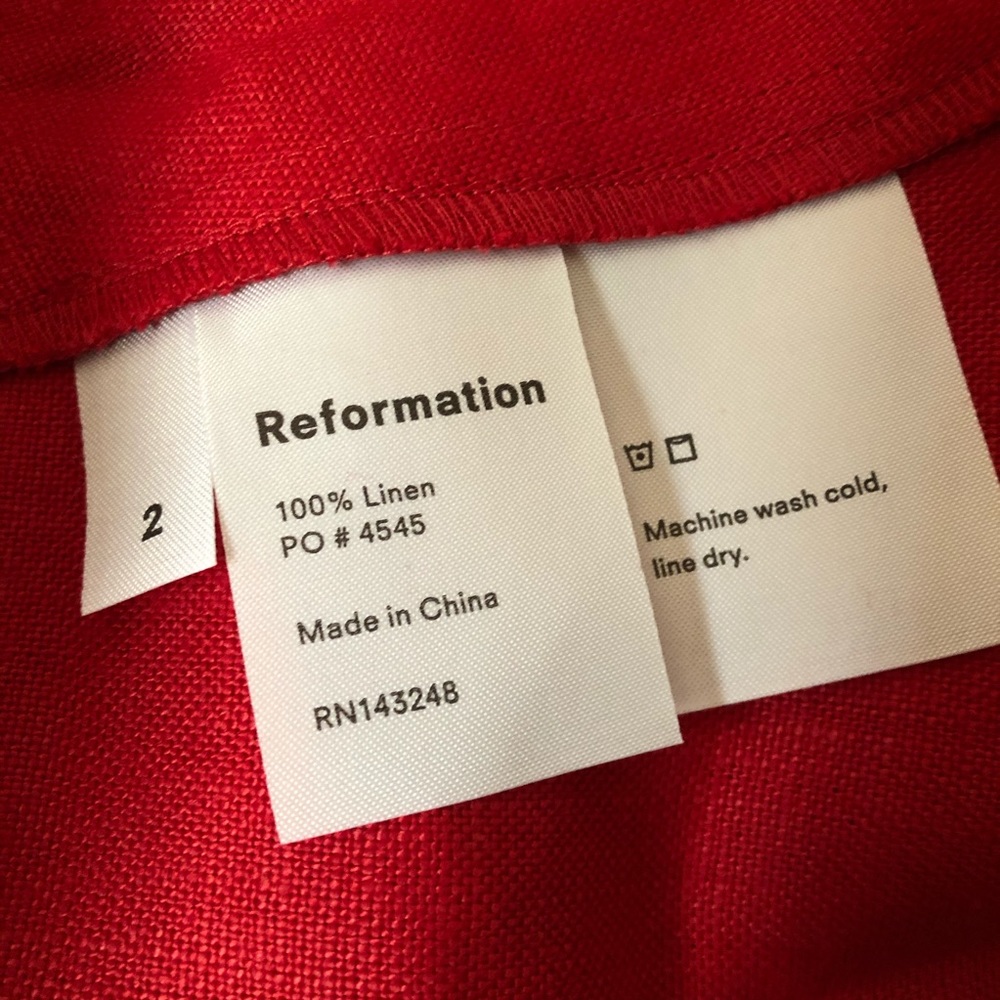 Reformation Olivia Linen Red Lipstick Dress 2 - Picture 14 of 16